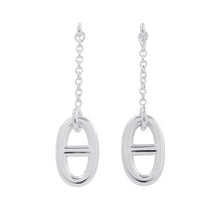 将图像加载到图库查看器中,HERMES Chaine d'Ancre Farandole Earrings Size MM Silver SV925