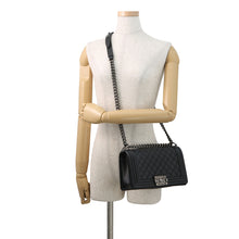 Load image into Gallery viewer, CHANEL Boy Chanel Matelasse ChainShoulder Bag BlackA67086 Caviar Leather Size 25