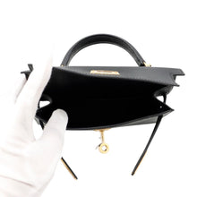 将图像加载到图库查看器中,HERMES Mini Kelly 2 Black Epsom