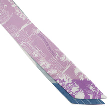 将图像加载到图库查看器中,HERMES Twilly "From the Shadows of the Boulevard" Mauve / Green / White Silk100%