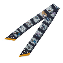 Load image into Gallery viewer, HERMES Twilly Story Marine/Grease/Gold Silk100%