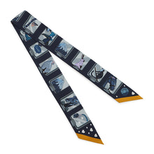 Load image into Gallery viewer, HERMES Twilly Story Marine/Grease/Gold Silk100%