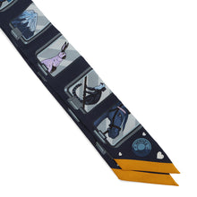 Load image into Gallery viewer, HERMES Twilly Story Marine/Grease/Gold Silk100%
