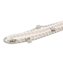 Load image into Gallery viewer, LOUIS VUITTON Fusion Necklace Silver/WhiteM01781 Metal Faux Pearl