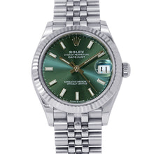 将图像加载到图库查看器中,ROLEX Datejust 31 W31mm Stainless Steel K18WG Mint Green Dial278274