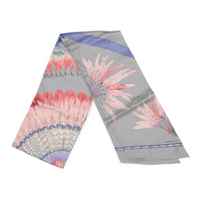Load image into Gallery viewer, HERMES Maxi Twilly Peacock Feather Gray/Pink Silk100%