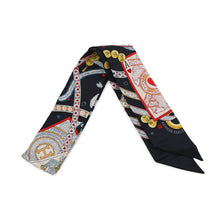 Load image into Gallery viewer, HERMES Twilly Bijoux・Pique Queen of Hearts Dame de Coeur Black/Rouge/Gold Silk100%