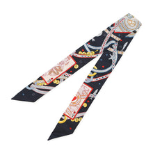 Load image into Gallery viewer, HERMES Twilly Bijoux・Pique Queen of Hearts Dame de Coeur Black/Rouge/Gold Silk100%