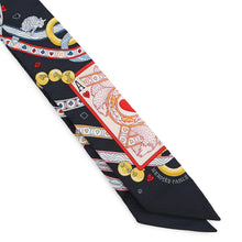 将图像加载到图库查看器中,HERMES Twilly Bijoux・Pique Queen of Hearts Dame de Coeur Black/Rouge/Orange Silk100% Bijoux