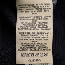 将图像加载到图库查看器中,HERMES Twillaine Top Size 40 Black/White Silk 87% Polyamide 10% Elastane 3%