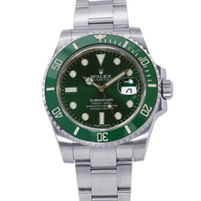 将图像加载到图库查看器中,ROLEX Submariner Date W40mm Stainless Steel Green Dial116610LV