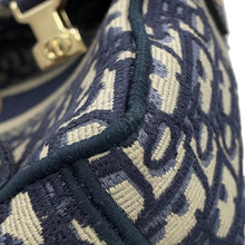 Load image into Gallery viewer, Dior Diorcamp Oblique Embroidery Shoulder Bag Navy/BeigeM1241ORIW_M928 Canvas Size Small