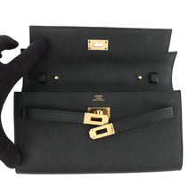 Load image into Gallery viewer, HERMES Kelly wallet long to go Black Epsom