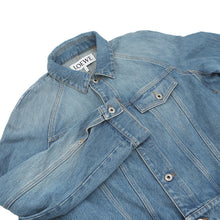 将图像加载到图库查看器中,LOEWE Anagram Trapeze Denim Jacket Size 40 Denim BlueS359Y50X95 Cotton100%
