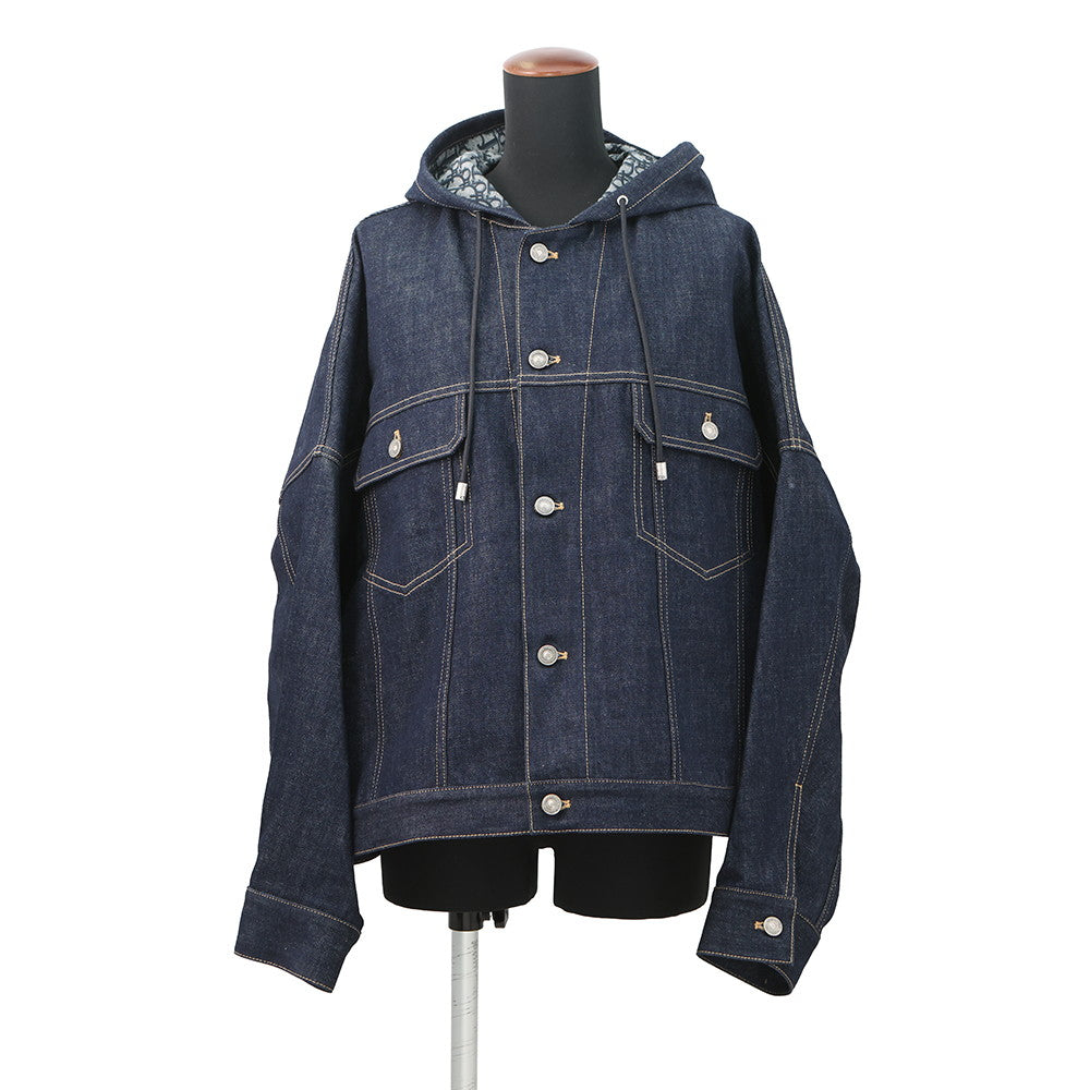 Dior Oblique Oversized Denim Jacket Size 40 Blue442V34A3161_X5461