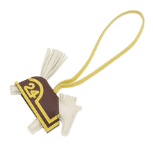 将图像加载到图库查看器中,HERMES Rodeo Robeo 24 Craie/Terre/Jaune de Naples Lambskin Swift Leather Size PM
