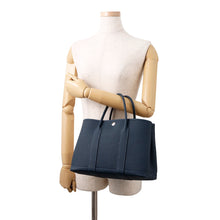 将图像加载到图库查看器中,HERMES Garden Party Blue de Prusse Negonda Leather Size TPM