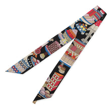 Load image into Gallery viewer, HERMES TwillyBag Charm - La Patisserie Francais 20th Anniversary Edition Black/Blanc/Blue Silk100%