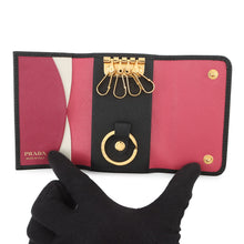 Load image into Gallery viewer, PRADA Multicolor 4-Key Case Black/Hibiscus1PG004_ZLP_F061H Saffiano LeatherLeather