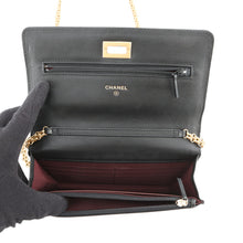Load image into Gallery viewer, CHANEL 2.55 Icon Chain Wallet BlackA80834 Vintage Calf Leather