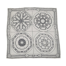 Load image into Gallery viewer, HERMES Giant Square "Kaleidoscope Effect" Size 140 Black/White Cashmere70% Silk30%