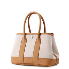 将图像加载到图库查看器中,HERMES Neo Garden Ecru/Biscuit Toile H Negonda Leather Size 23