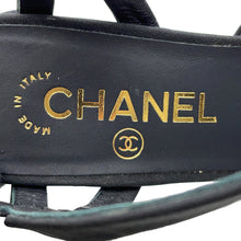 Load image into Gallery viewer, CHANEL Pearl Sandals Black Fabric Size 36