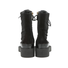Load image into Gallery viewer, CHANEL CC Logo Lace-Up Boots BlackG38086 Nylon Patent Leather Size 36C