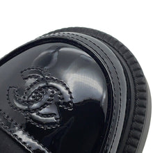 Load image into Gallery viewer, CHANEL CC Logo Lace-Up Boots BlackG38086 Nylon Patent Leather Size 36C