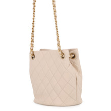 将图像加载到图库查看器中,CHANEL Matelasse Chain Shoulder Bucket Bag BeigeAS3873 Lambskin Size Small