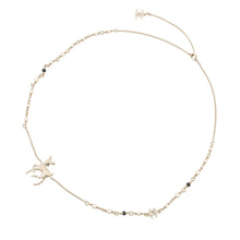 Load image into Gallery viewer, CHANEL CC Logo Bambi Motif Long Necklace Gold Plated Rhinestone Faux Pearl