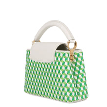 将图像加载到图库查看器中,LOUIS VUITTON Capucines Green/WhiteM59879 Taurillon Leather Textile Size MINI