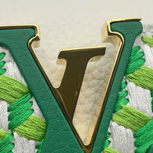 将图像加载到图库查看器中,LOUIS VUITTON Capucines Green/WhiteM59879 Taurillon Leather Textile Size MINI