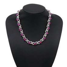 将图像加载到图库查看器中,June Ruby Diamond Design Necklace 18K White Gold
