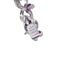 将图像加载到图库查看器中,June Ruby Diamond Design Necklace 18K White Gold