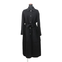 将图像加载到图库查看器中,HERMES Double-faced wrap coat Size 34 Black Cashmere100%