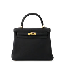Load image into Gallery viewer, HERMES Kelly Retourne Black Togo Leather Size 25