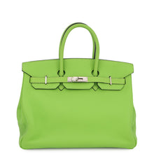 将图像加载到图库查看器中,HERMES Birkin Apple Green Taurillon Clemence Size 35
