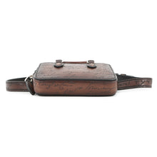 Load image into Gallery viewer, Berluti Anne Jules Nano Scritto Swipe Leather Pouch Brown Leather
