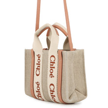 将图像加载到图库查看器中,Chloe Woody Mini 2WAY Bag Woden OrangeCHC24UP237L17847 Canvas Shiny Calf Leather