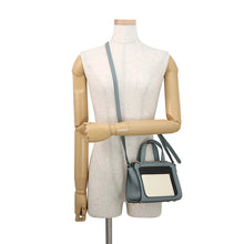 Load image into Gallery viewer, Valextra Valextra Mini Paspa 2WAY Bag Gray/Beige/Black Leather