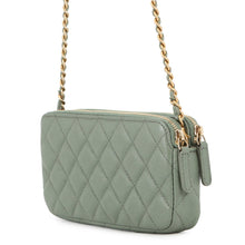 Load image into Gallery viewer, CHANEL Matelasse Chain wallet GreenA82527 Caviar Leather