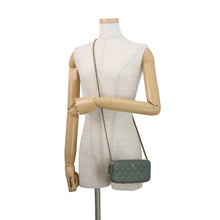 Load image into Gallery viewer, CHANEL Matelasse Chain wallet GreenA82527 Caviar Leather