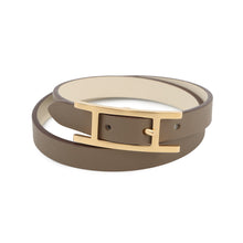 Load image into Gallery viewer, HERMES Be Api de Bourtour Bracelet Size T2 Etoupe/Nata Swift Leather