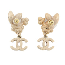 Load image into Gallery viewer, CHANEL CC Logo Bijoux Earrings Metal Bijoux Rhinestone Faux Pearl