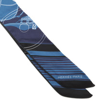 Load image into Gallery viewer, HERMES Twilly EX-LIBRIS Black / Marine / White Silk100% Leather