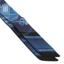 Load image into Gallery viewer, HERMES Twilly EX-LIBRIS Black/Marine/White Silk100% Leather