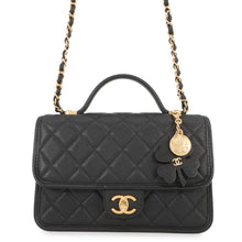 Load image into Gallery viewer, CHANEL Matelasse Top Handle Chain Shoulder Bag BlackAS3653 Caviar Leather Size Small