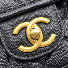 Load image into Gallery viewer, CHANEL Matelasse Top Handle Chain Shoulder Bag BlackAS3653 Caviar Leather Size Small