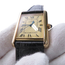 Load image into Gallery viewer, CARTIER mast tank LM H33.7mm×W25.5mm Gold Plated Leather Ivory DialW1017454